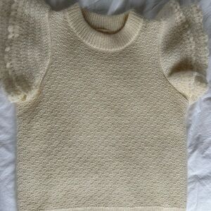 Sézane Pull Ilda Short-Sleeved Kid Mohair & Merino Wool Jumper